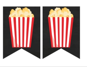 Birthday Movie Chalkboard Red Banner: Birthday Movie Chalkboard Red