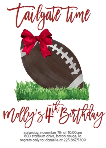 Birthday Football Garnet Red Bow design preview