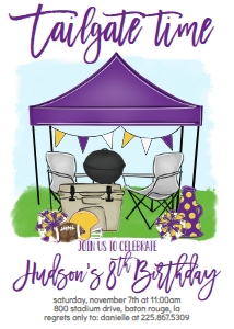 Birthday Football Tailgate Purple Gold: Birthday Football Tailgate Purple Gold