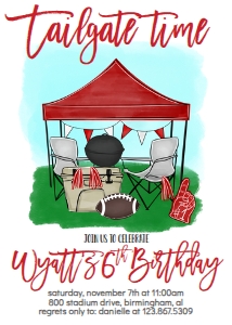 Birthday Football Tailgate Red: Birthday Football Tailgate Red