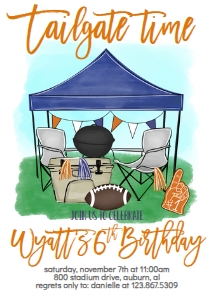 Birthday Football Tailgate Blue Orange: Birthday Football Tailgate Blue Orange