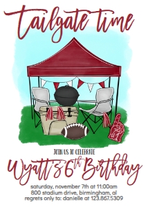 Birthday Football Tailgate Maroon: Birthday Football Tailgate Maroon