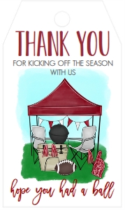 Football Tailgate Party Maroon Favor Tag: Football Kickoff Party Maroon Favor Tag