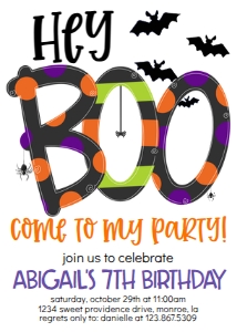 Halloween Hey Boo Black Letters Birthday: Halloween Hey Boo Black Letters Birthday