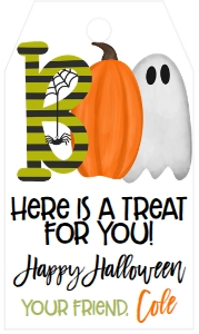 Halloween Boo Ghost Tag: Halloween Boo Ghost Favor Tag