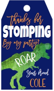 Birthday Dinosaur Favor Tag: Birthday Dinosaur Favor Tag
