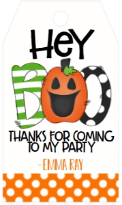 Halloween Hey Boo Birthday 2 Favor Tag: Halloween Hey Boo Birthday 2 Favor Tag