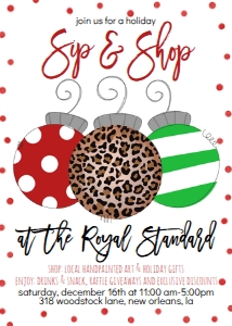 Christmas Ornament Sip and Shop Invitation: Christmas Ornament Sip and Shop