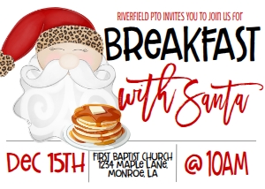 Christmas Breakfast with Santa Invitation I+O: Christmas Breakfast with Santa Invitation I+O