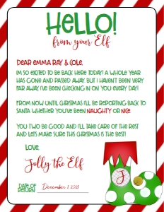 Christmas Elf Welcome Letter: Christmas Elf Welcome Letter