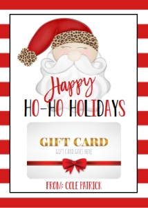Christmas Santa Holidays Gift Card leopard: Christmas Santa Holidays Gift Card leopard