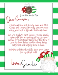 Christmas Santa Letter Ornaments Green: Christmas Santa Letter Ornaments Green