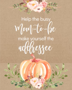 BSS Pumpkin Baby Greenery Kraft Addressee Sign: BSS Pumpkin Baby Greenery Kraft Momosa Bar Sign