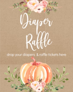 BSS Pumpkin Baby Greenery Kraft Diaper Raffle Sign: BSS Pumpkin Baby Greenery Kraft Momosa Bar Sign