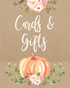 BSS Pumpkin Baby Greenery Kraft Cards and Gifts Sign: BSS Pumpkin Baby Greenery Kraft Momosa Bar Sign