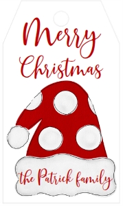 Favor Tag Family Christmas Santa Hat: Favor Tag Family Christmas Santa Hat
