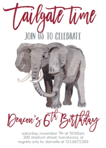 Birthday Tailgate Time Elephant: Birthday Tailgate Time Elephant