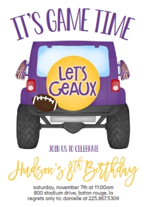 Birthday Football Jeep Purple Gold: Birthday Football Jeep Purple Gold