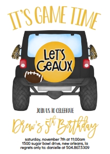 Birthday Football Jeep Black Gold design preview