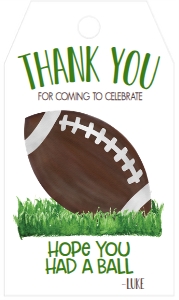 Birthday Football Green Tag: Birthday Football Game Time