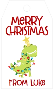 Favor Tag Christmas Dinosaur: Favor Tag Christmas Dinosaur