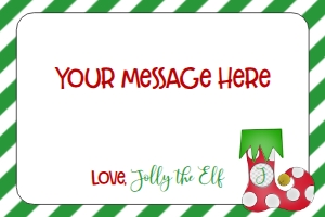 Christmas Elf Note Card Green: Christmas Elf Welcome Letter Green