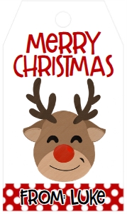 Favor Tag Christmas Reindeer: Favor Tag Christmas Reindeer