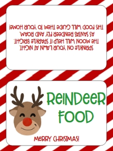 Reindeer Food Bag Tag: Reindeer Food Bag Tag