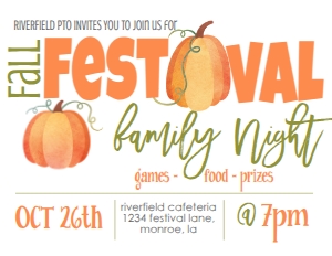 Fall Festival School Flyer 8.5x11: Fall Festival School Flyer
