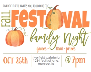 Fall Festival School Poster: Fall Festival School Flyer