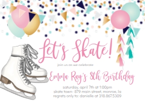 Birthday Ice Skate Confetti Pink: Birthday Ice Skate Confetti Pink