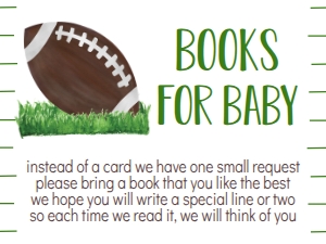 BS Football Book Card: Baby Shower Football