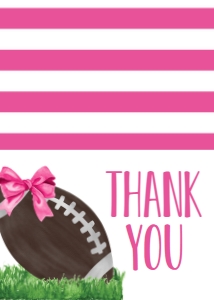 Baby Shower Football Girl Thank You: Baby Shower Football Girl