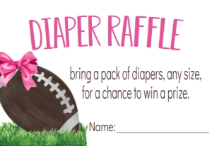 Baby Shower Football Girl Diaper Raffle: Baby Shower Football Girl
