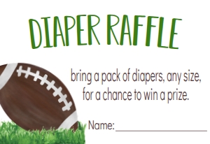 BS Football Boy Diaper Raffle: Baby Shower Football