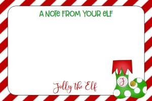 Christmas Elf Stationery Red design preview