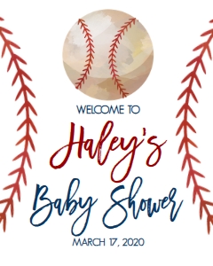 BSS Baseball Welcome 8x10: Baby Shower Baseball Welcome Sign 18x24