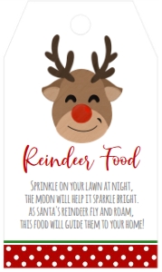 Christmas Tag Reindeer Food Tag Rudolph: Christmas Tag Reindeer Food Tag Rudolph