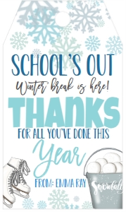 School Teacher Schools Out Christmas Tag: School Teacher Schools Out Christmas Tag