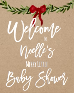 Baby Shower Christmas Kraft Welcome Sign: Baby Shower Christmas Kraft Invitation 556028528