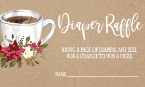 Baby Shower Christmas Baby is Brewing Diaper Raffle: Baby Shower Christmas Brewing Invitation