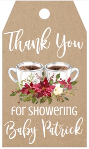Baby Shower Christmas Brewing Favor Tag: Baby Shower Christmas Brewing Invitation