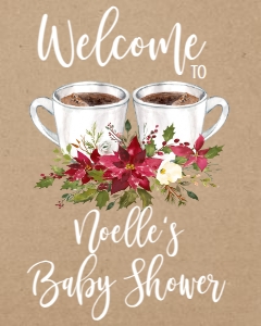 Baby Shower Christmas Baby is Brewing Welcome Sign: Baby Shower Christmas Brewing Invitation