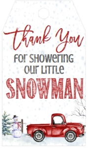 Baby Shower Christmas Little Snowman Red Favor Tag: Baby Shower Christmas Red Truck Snowman Invitation 655179429