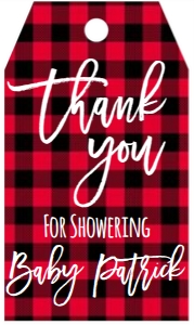 Baby Shower Christmas Buffalo Plaid Favor Tag: Baby Shower Christmas Plaid Invitation 556030686