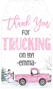 Christmas Birthday Winter Onederland Pink Favor Tag: Christmas Winter Onederland Pink Invitation