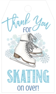 Birthday Ice Skating Blue Favor Tag: Birthday Ice Skate eight blue