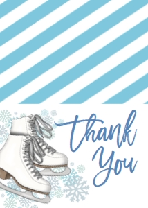 Birthday Ice Skate Blue Thank You: Birthday Ice Skate eight blue