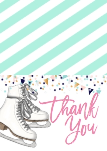 Birthday Ice Skate Confetti Thank You: Birthday Ice Skate Confetti Pink