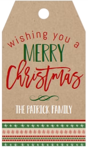 Christmas Tag Kraft Red Green Pattern: Christmas Tag Kraft Red Green Pattern